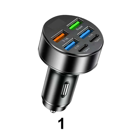 100W 6/10 Ports Car Charger Fast Charging PD QC3.0 USB C Car Phone Charger Type C Adapter in Car for Iphone Xiaomi Samsung Huawe